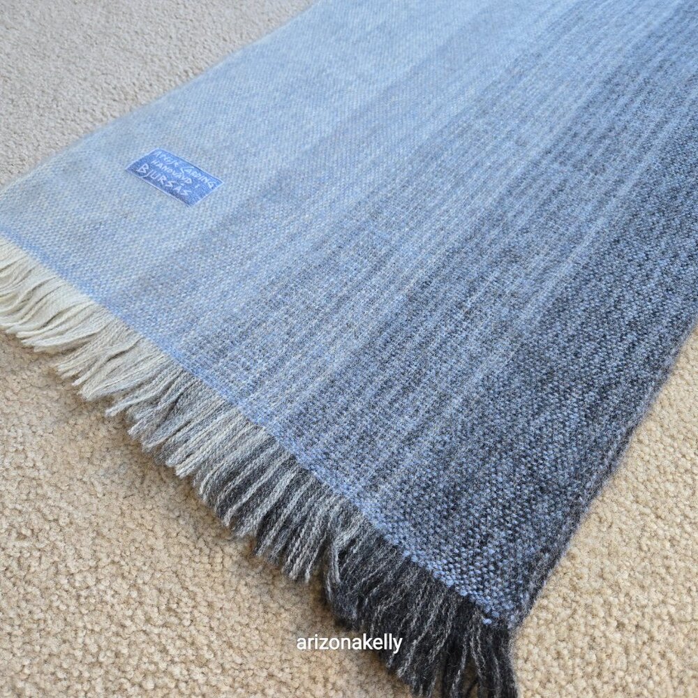 Handwoven Wool Scarf Atelje Carding Tweed Gradient Ombre Sweden Scandinavia - Picture 10 of 14